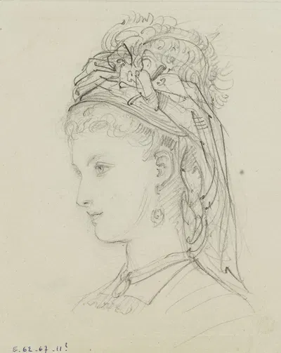 Tête féminine avec coiffe by Анаис Колен-Тудуз, 1862-1872 — digital art print download