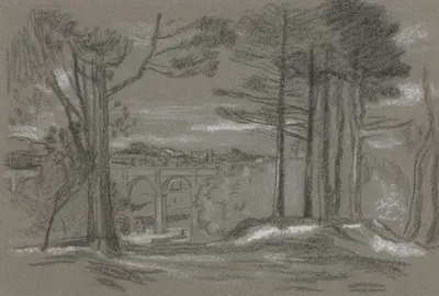 Landscape with Pines and Aqueduct by Артур Боун Дэвис — digital art print download