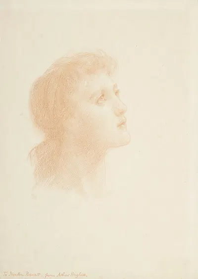 Head of a girl by Артур Хьюз — digital art print download