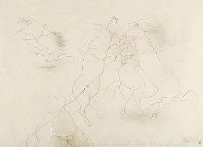 Horse Group Number 19 by Arthur Murphy, 1938 — digital art print download