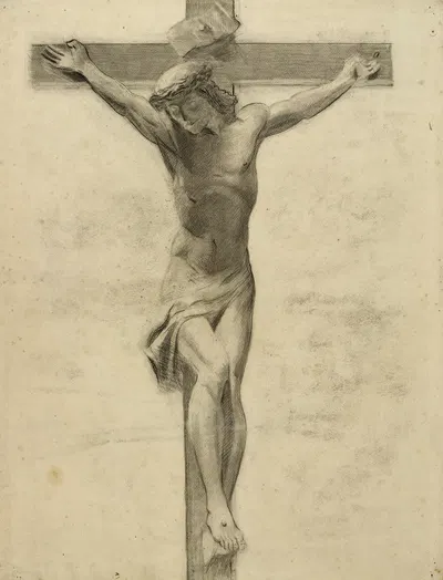 Etude pour un crucifix de bois sculpté Christ en croix by Arthur-Joseph Gueniot, 1938 — digital art print download