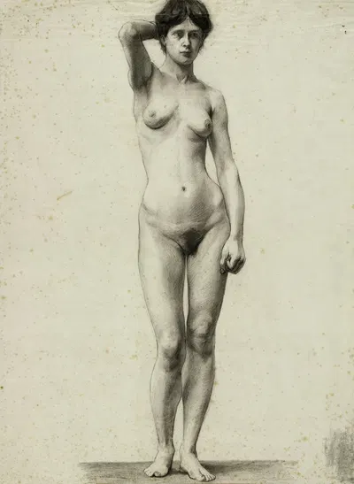 Le modèle Renée Danjou (Nu en pied) by Артур-Жозеф Генье, 1896 — digital art print download