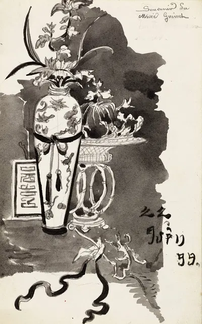 Potiches orientales avec des fleurs by Артур-Жозеф Генье, 1899 — digital art print download
