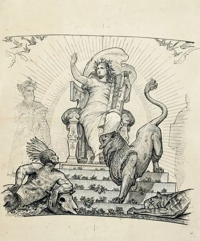 Etude pour le décor de la salle des fêtes de l'ancien palais du Trocadéro L'Harmonie 2 by Charles Joseph Lameire, 1878 —…