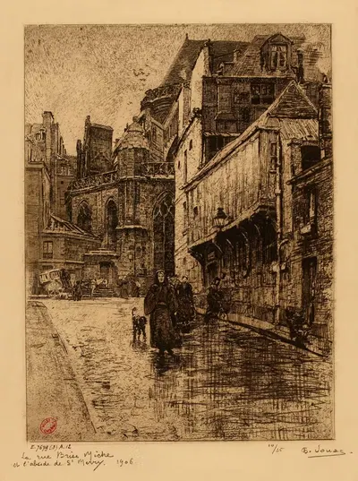 La rue Brise-miche et l'abside de St-Merry by Charles Jouas, 1906 — digital art print download
