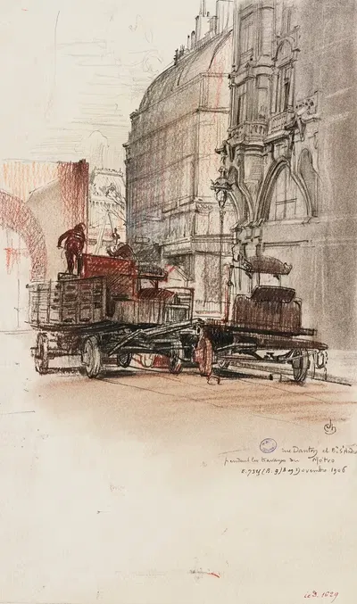 Работы метро на улице Дантон и бульваре Сен-Анре by Шарль Жуас — digital art print download