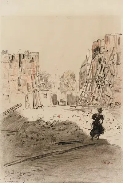 Строительная площадка, улица Дантон by Шарль Жуас, 1898 — digital art print download