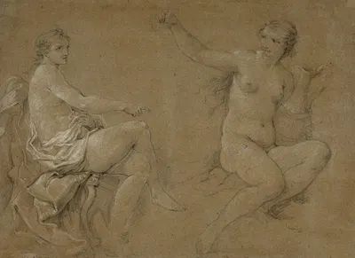 Study of the nymphs by Шарль-Жозеф Натоир — digital art print download