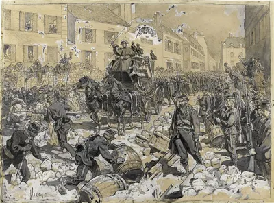 Funérailles de Charles Hugo (18 mars 1871) by Даниэль Урабьета Вьерге, 1901-1903 — digital art print download