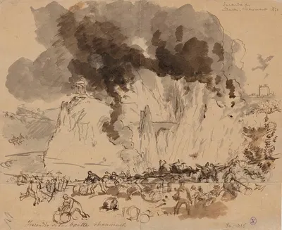 Incendie sur les Buttes-Chaumont by Даниэль Урабьета Вьерге, 1871 — digital art print download