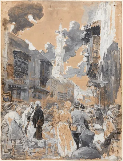 La rue du Caire à l'Exposition by Daniel Urrabieta Vierge — digital art print download