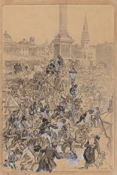 Le meeting de Trafalgar Square by Даниэль Урабьета Вьерге — digital art print download