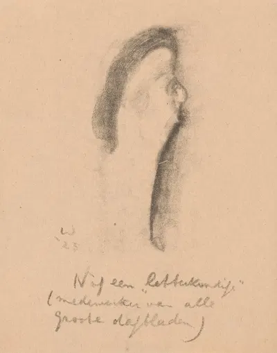 Karikatuur van een letterkundige by Erich Wichmann, 1923 — digital art print download