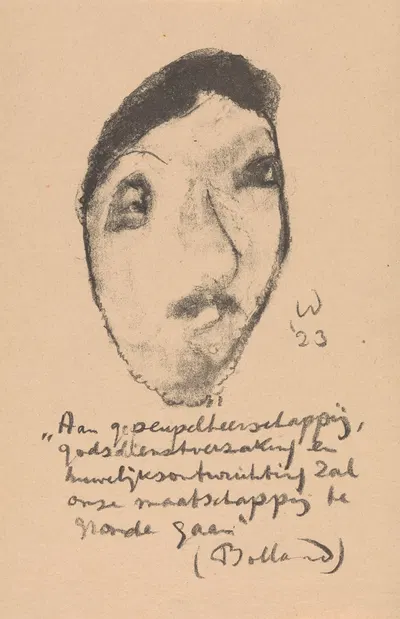 Karikatuur van Gerard Bolland by Эрих Вихманн, 1923 — digital art print download