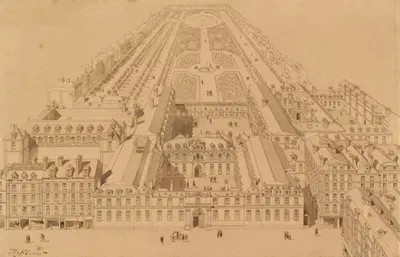 Le Palais-Royal en 1670 by Фёдор Хоффбауэр — digital art print download
