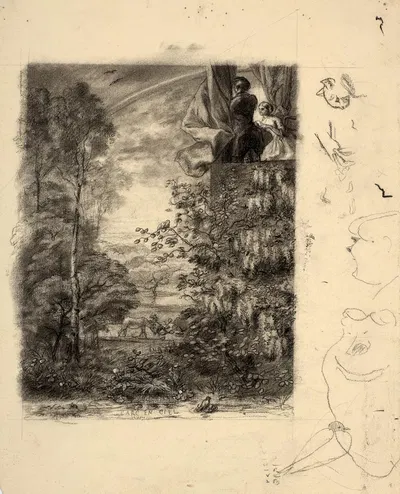 Study for ’L’Arc-en-ciel’ by Феликс Браккемонд, 1856 — digital art print download