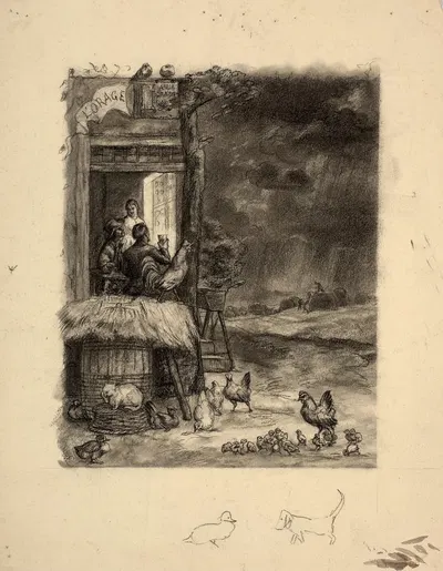Study for ’L’Orage’ by Феликс Браккемонд, 1856 — digital art print download
