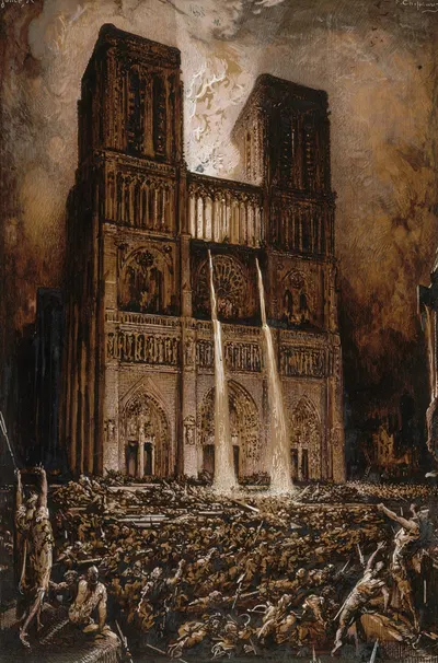 Attaque de Notre-Dame by Франсуа-Николя Шиффлар, 1876-1877 — digital art print download