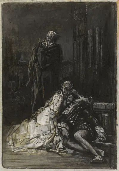 La dernière scène d'Hernani. by Франсуа-Николя Шиффлар, 1877 — digital art print download