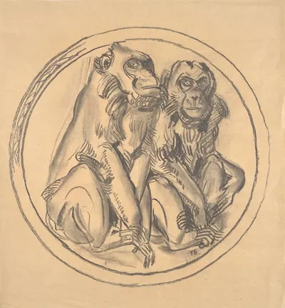 Entwurf zum Relief im Affenhaus des Schönbrunner Tiergartens by Franz Barwig the Elder, 1928 — digital art print download