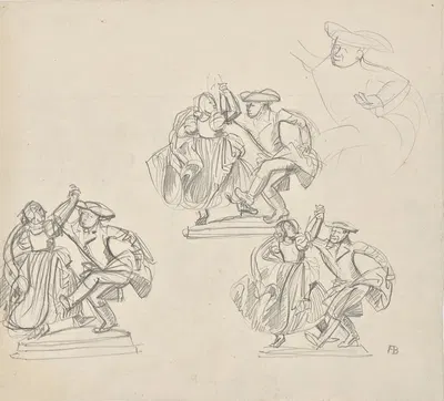 Entwürfe für den Bauernbrunnen in Neutitschein by Franz Barwig the Elder, 1928 — digital art print download