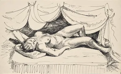 Liegender Frauenakt by Franz Barwig the Elder, 1927-1930 — digital art print download