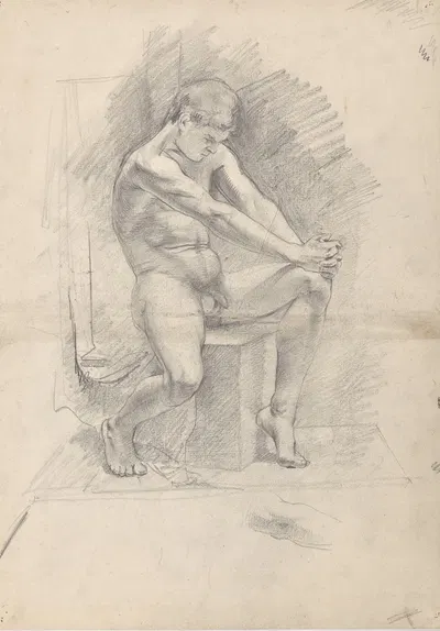 Männerakte. by Franz Barwig the Elder, 1888-1895 — digital art print download