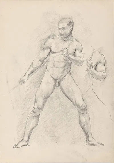 Männerakte by Franz Barwig the Elder, 1888-1895 — digital art print download