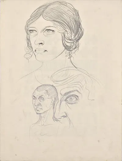 Porträtstudien Rosa und Walter Barwig by Franz Barwig the Elder, 1922 — digital art print download