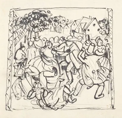 Tanzende Bauern by Franz Barwig the Elder, 1919 — digital art print download
