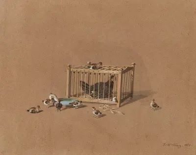 Henne und Küken by Франц Никлаус Кёниг, 1825 — digital art print download