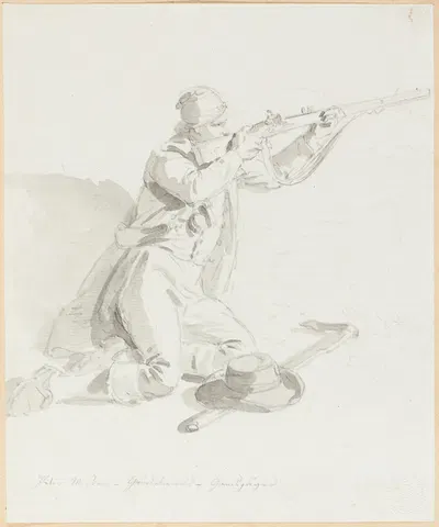 Peter Mossen – Grindelwald – Gemsjäger by Франц Никлаус Кёниг, 1810 — digital art print download