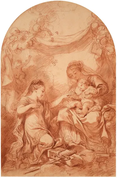 Le mariage mystique de sainte Catherine by Gabriel-François Doyen — digital art print download