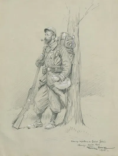 Chenay. Août 1915 by Жорж Бертен Скотт, 1915 — digital art print download