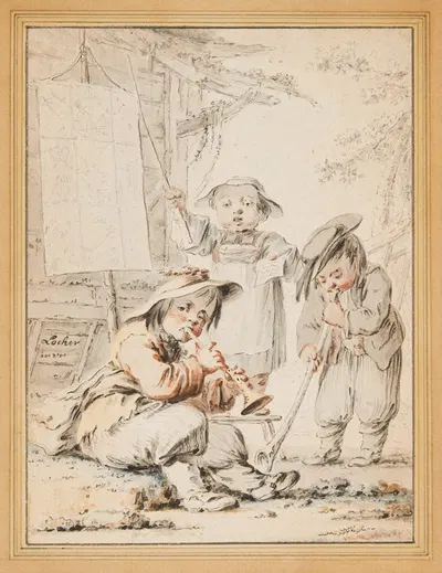 Kinder als Bänkelsänger by Готфрид Лохер — digital art print download