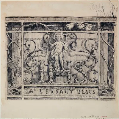 Enseigne A l'Enfant Jésus angle du 43 de la rue des Bourdonnais et du 33 de la rue Saint-Honoré by Жан-Жюль Дюфур, 1908 —…