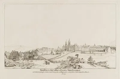 Hochfürstl. Gottshaus & Flecken Maria Einsideln by Иоганн Якоб Ашманн, 1785 — digital art print download