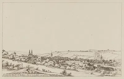Prosp. der Stadt St. Gallen by Иоганн Якоб Ашманн — digital art print download