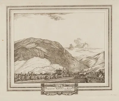 Prospect der Stadt Chur in Bündten by Иоганн Якоб Ашманн, 1780-1785 — digital art print download