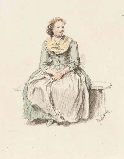 Studie einer Frau in Tracht by Иоганн Людвиг Аберли — digital art print download