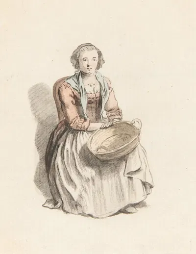 Studie einer Frau in Tracht by Иоганн Людвиг Аберли — digital art print download