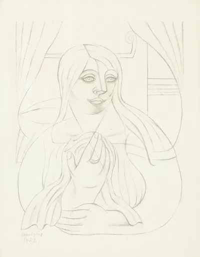 Portrait de jeune fille by Хуан Грис, 1922 — digital art print download