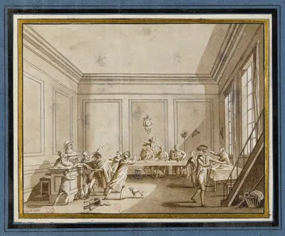 Assassinat de Le Peletier St Fargeau chez le restaurateur Février by Жюль-Адольф Шовен — digital art print download