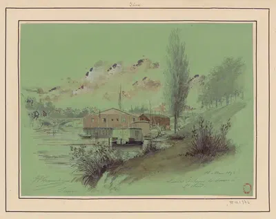 Женские прачечные и бани в Сен-Клу by Жюль-Адольф Шовен, 1893 — digital art print download