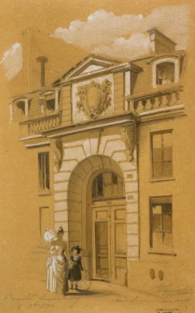 Входная дверь по адресу 11 rue Servandoni, 6-й округ by Жюль-Адольф Шовен, 1892 — digital art print download