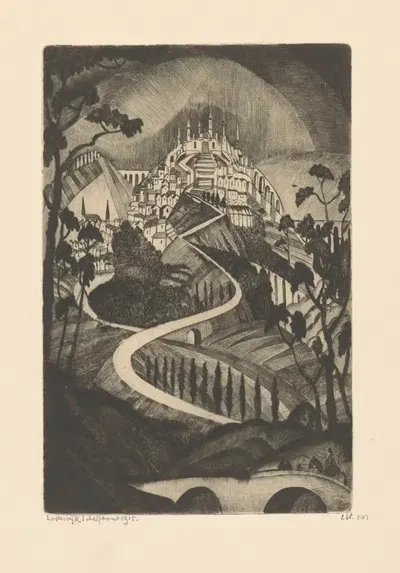 Berg La Montagne by Lodewijk Schelfhout, 1915 — digital art print download