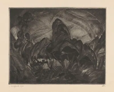 Heuvellandschap met bomen Les Arbres by Lodewijk Schelfhout, 1912 — digital art print download