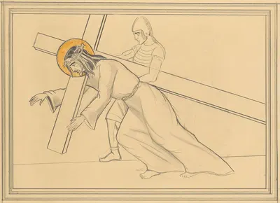 Kruisdraging Christus valt onder het kruis by Lodewijk Schelfhout — digital art print download