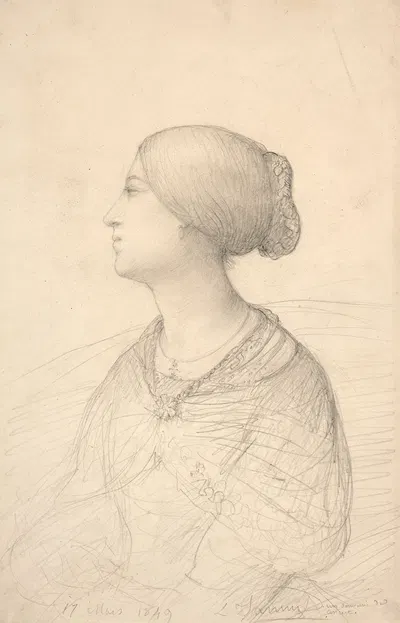 Portrait of a woman by Луи Жанмо, 1849 — digital art print download
