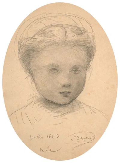 Portrait of Cécile, daughter of the artist by Луи Жанмо, 1863 — digital art print download